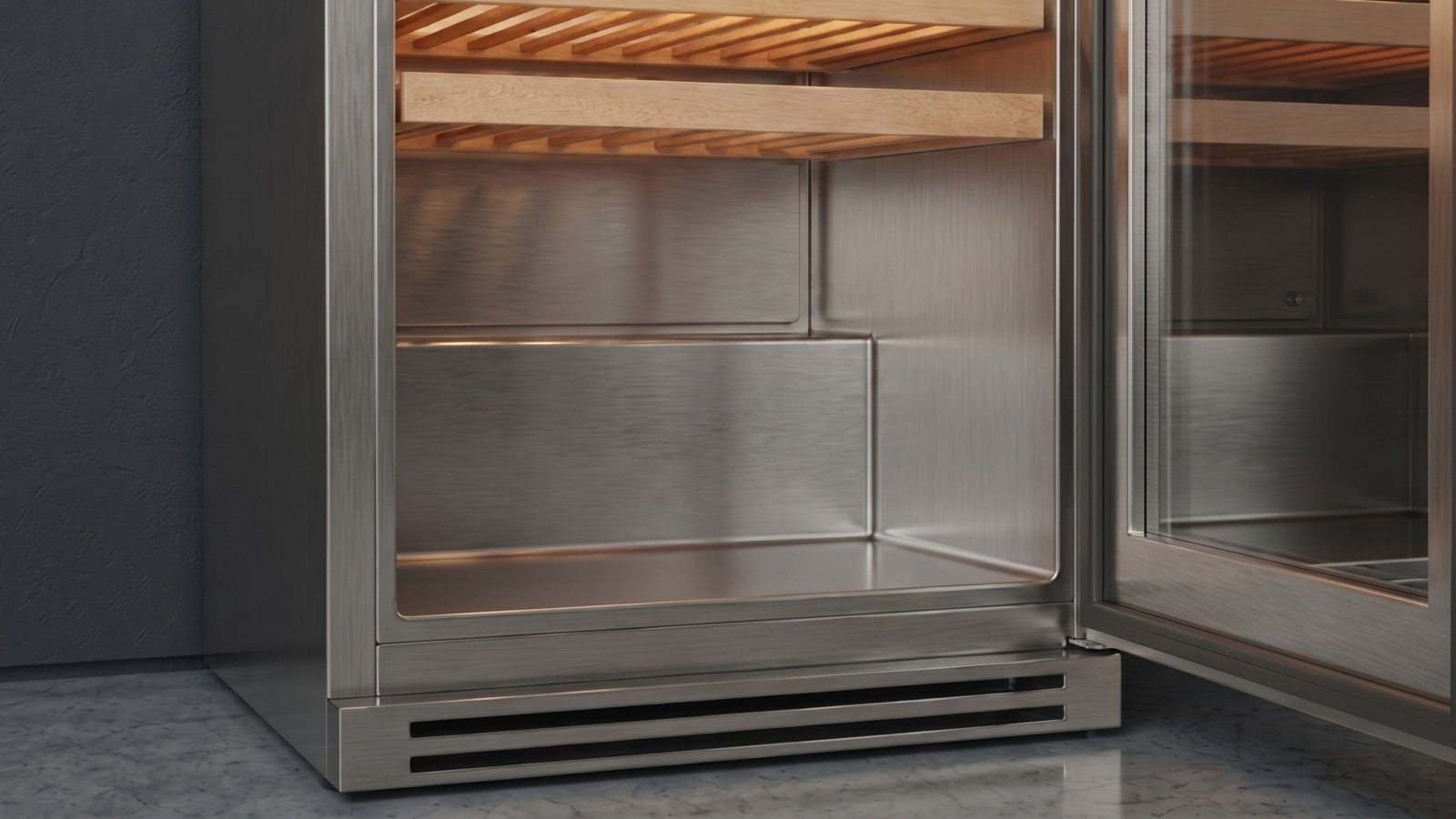 Gabinete 100% aço inox 304 — não só a porta